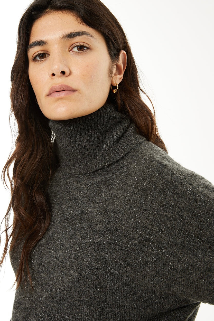 Maglione grigio scuro con lurex