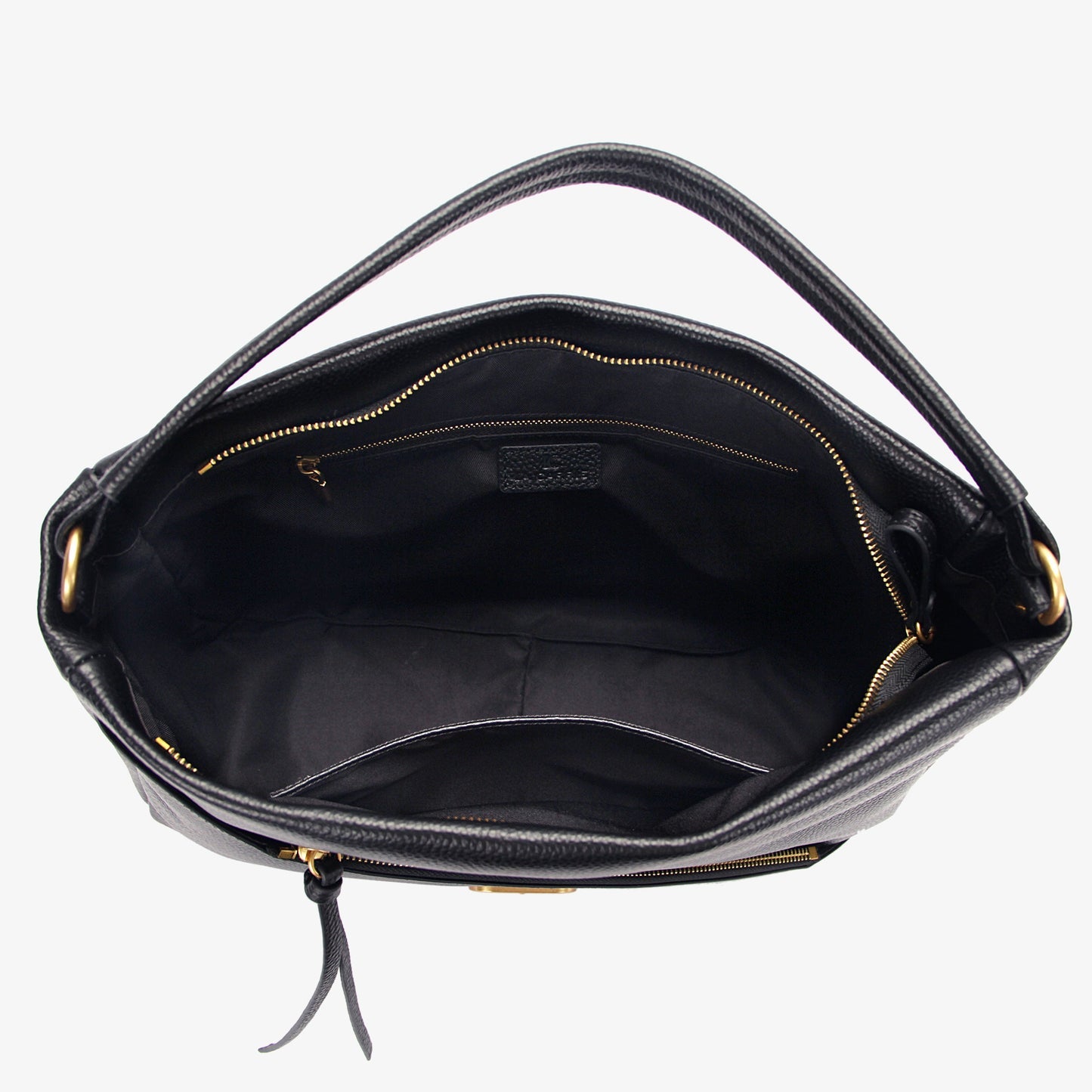 Borsa Nera a spalla grande Zipper