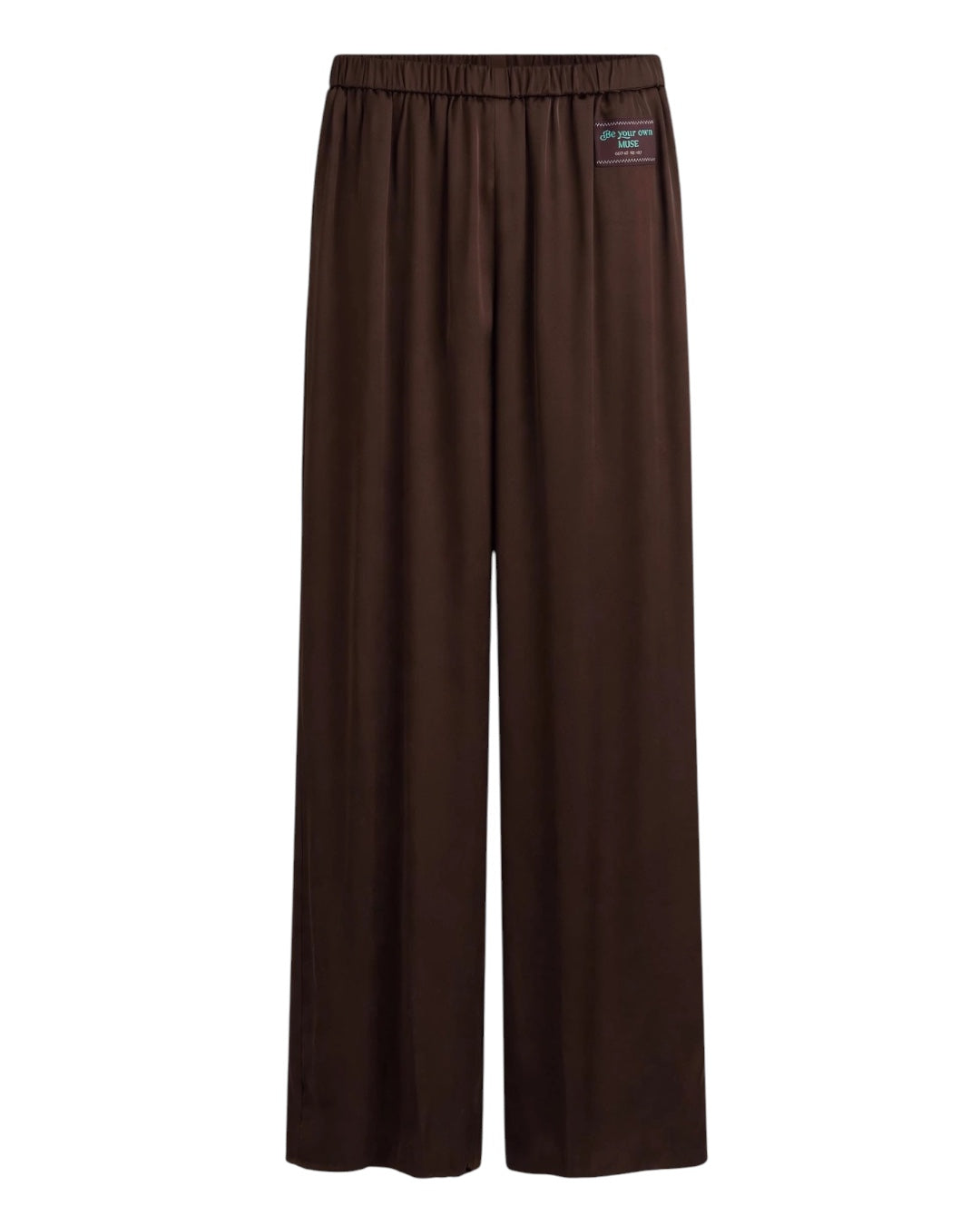 Completo choco camicia e pantalone in viscosa effetto satin