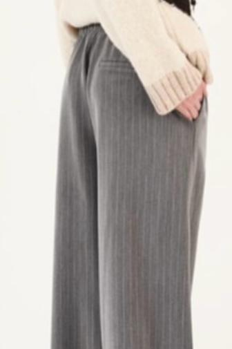 Pantalone grigio gessato palazzo con coulisse