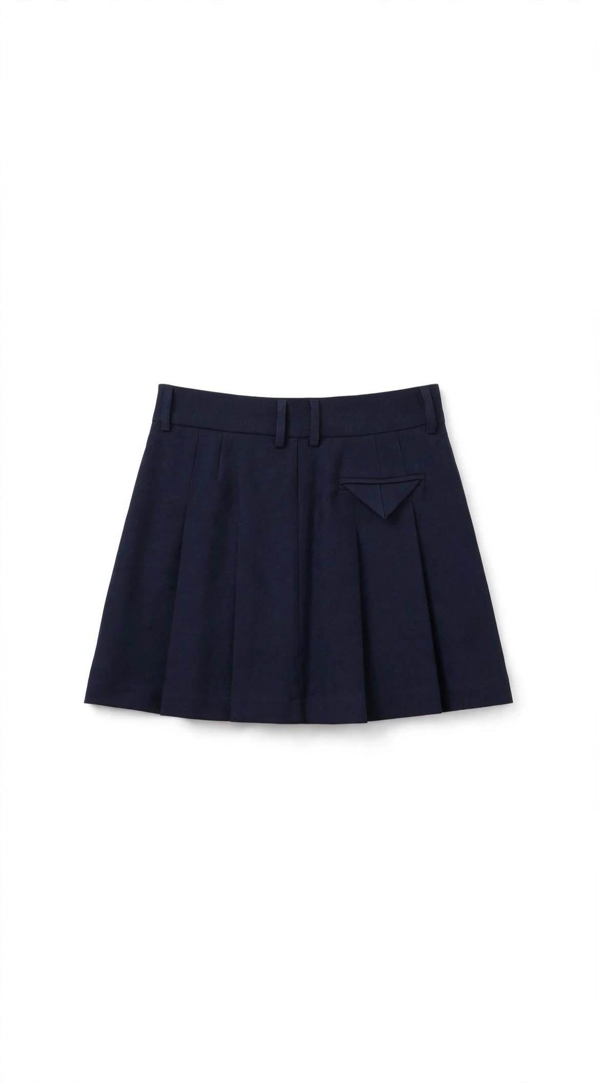 Completo navy blue giacca e gonna corta pieghe
