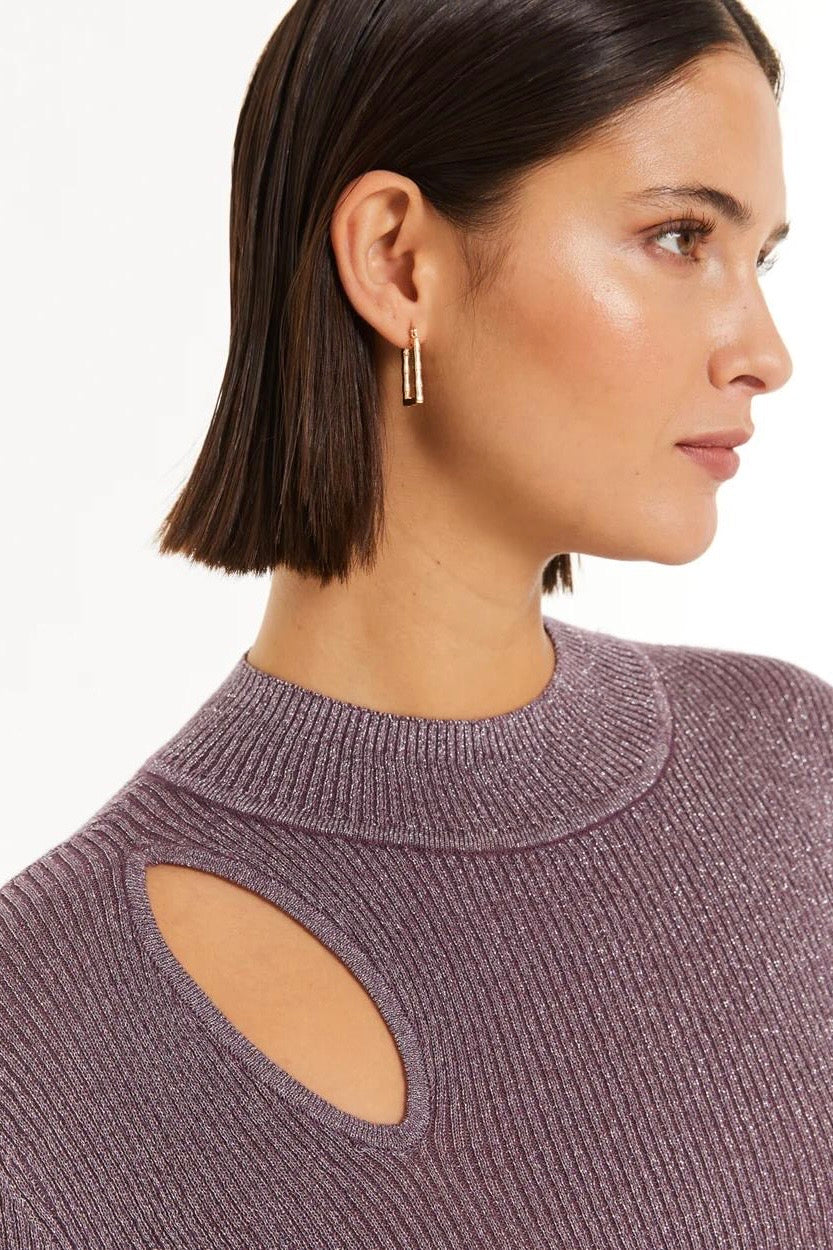 Maglia in lurex a manica lunga