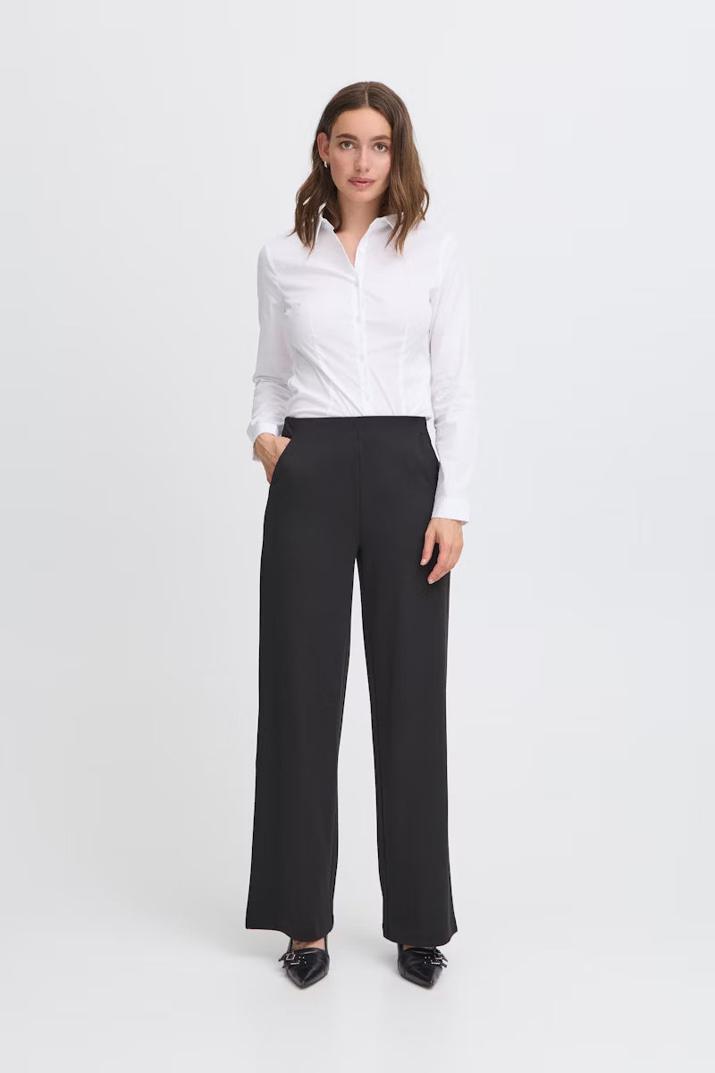 Pantalone palazzo nero con zip Ihkate Wide