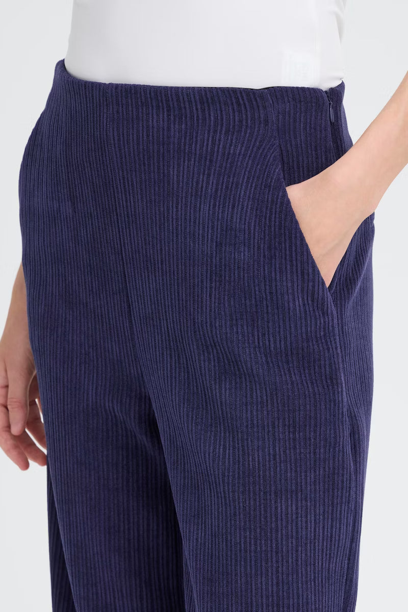 Pantalone blu a costine Ihkate Corduroy