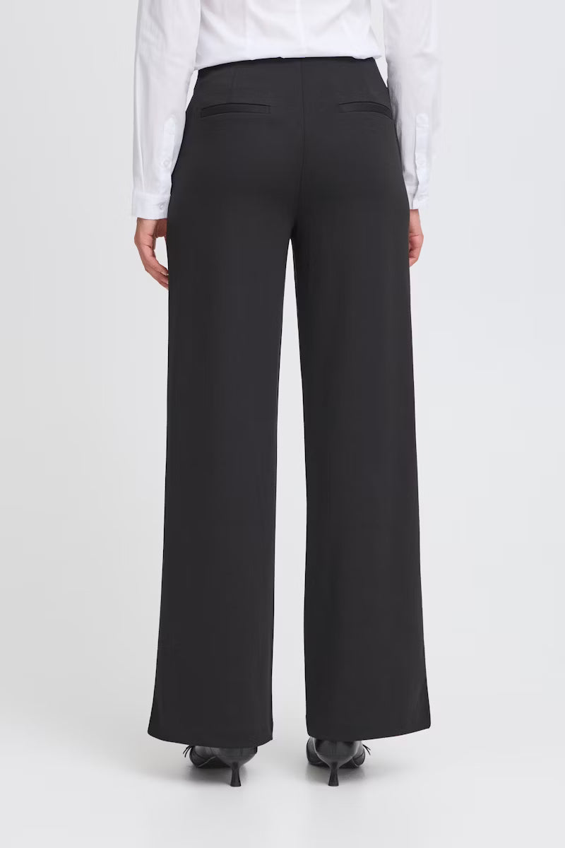 Pantalone palazzo nero con zip Ihkate Wide
