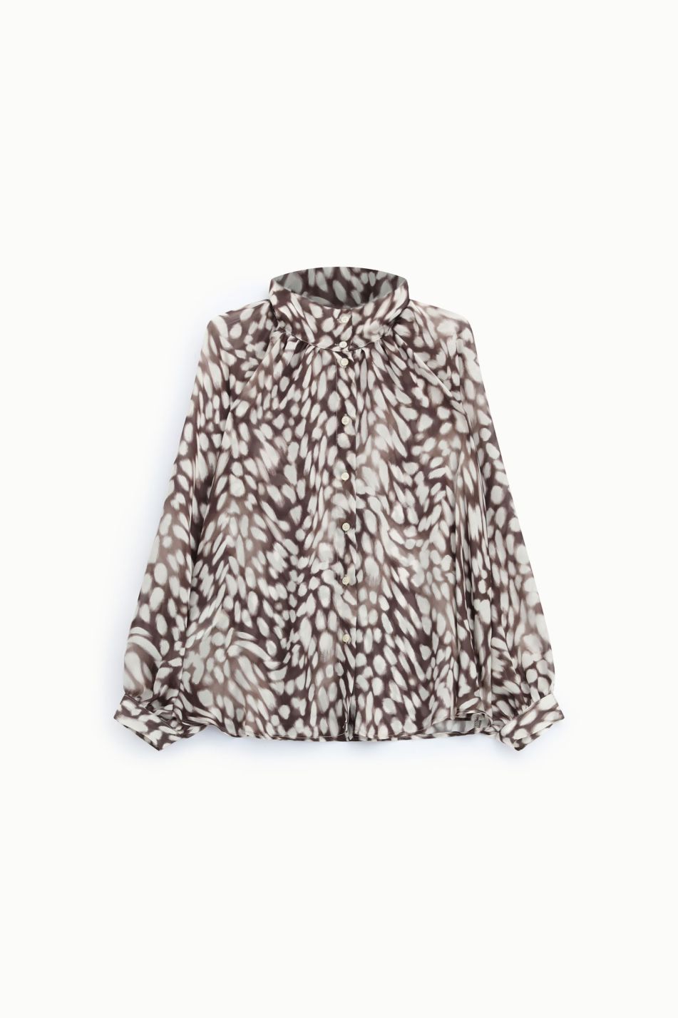 Camicia manica lunga con sfumature moro/panna