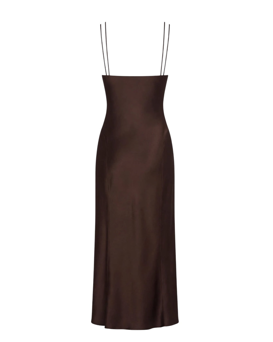 Abito choco lungo effetto satin