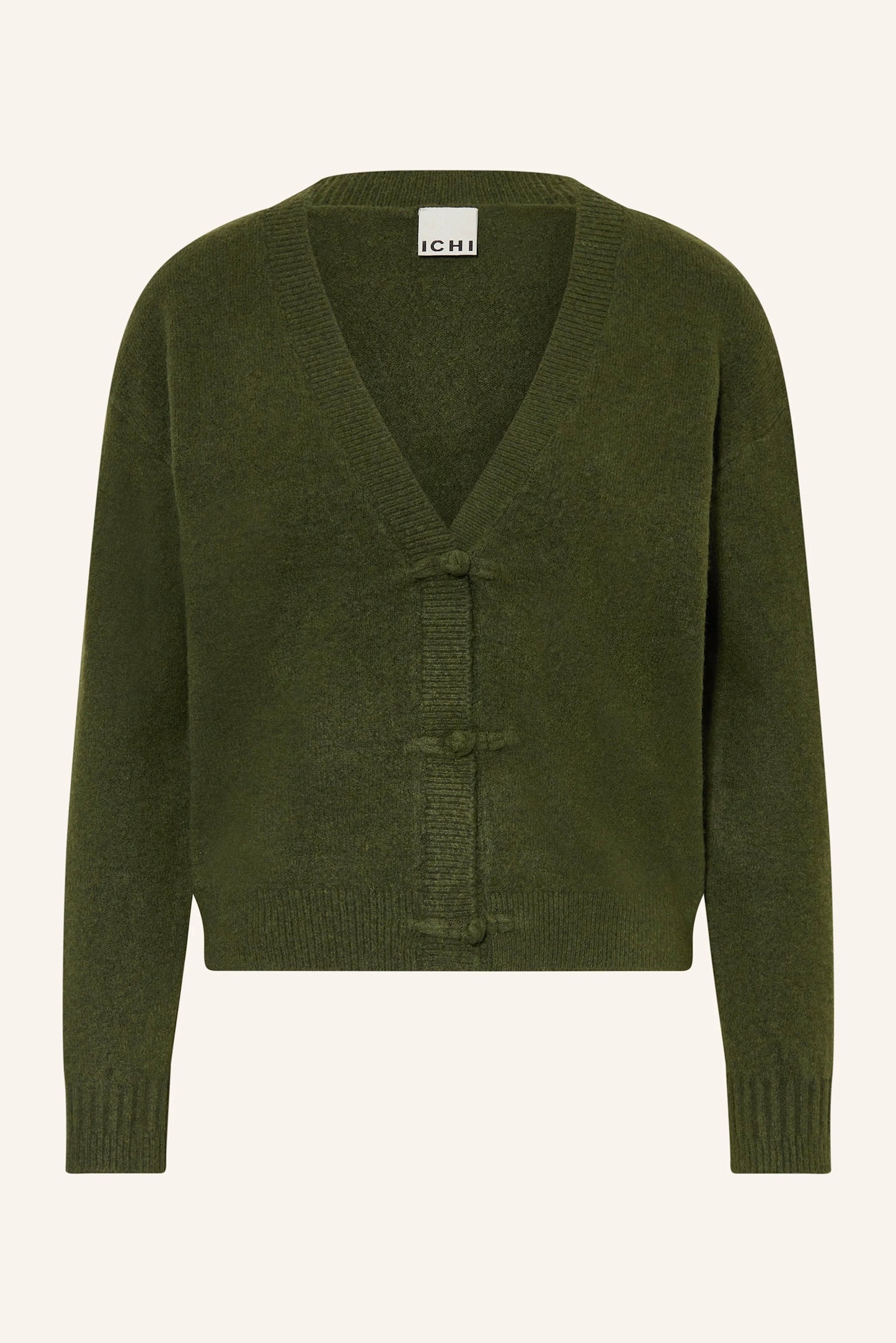 Cardigan Ihdasila verde con scollo a V