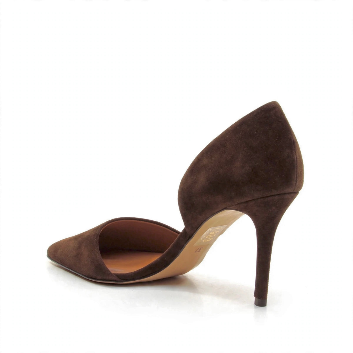Dark brown suede pumps