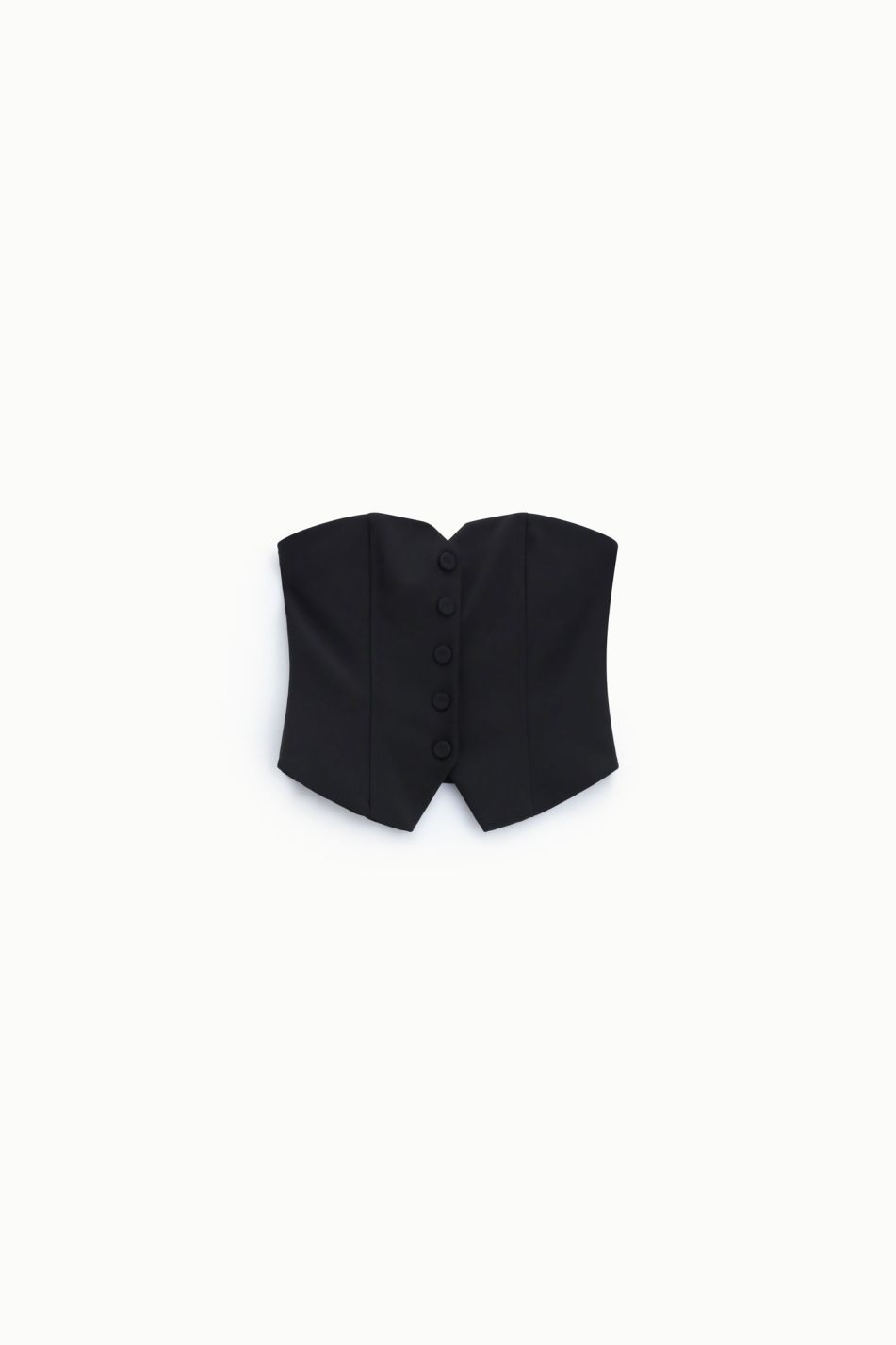 Top nero con bottoni