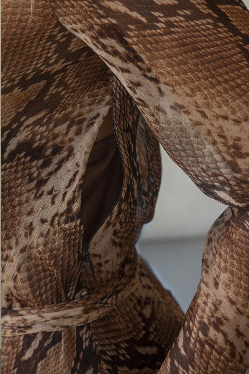 Abito lungo a fantasia animalier