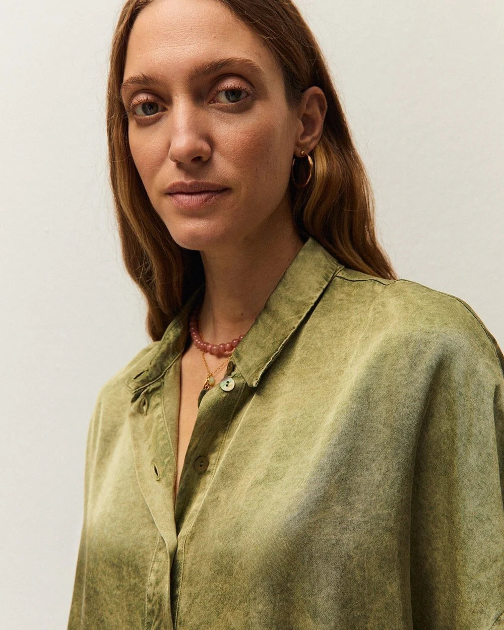 Camicia manica corta verde