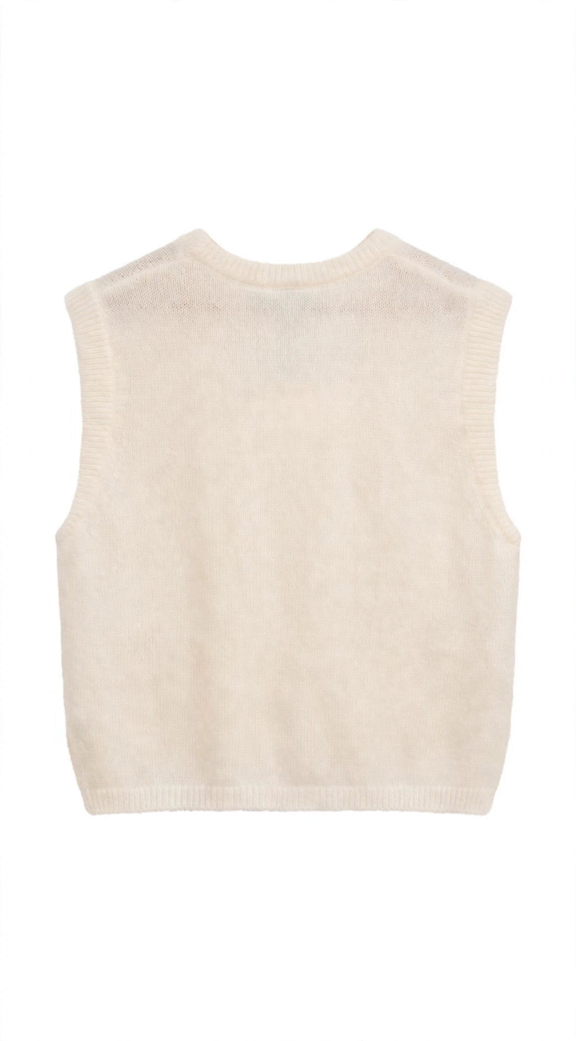 Cardigan panna senza bottoni