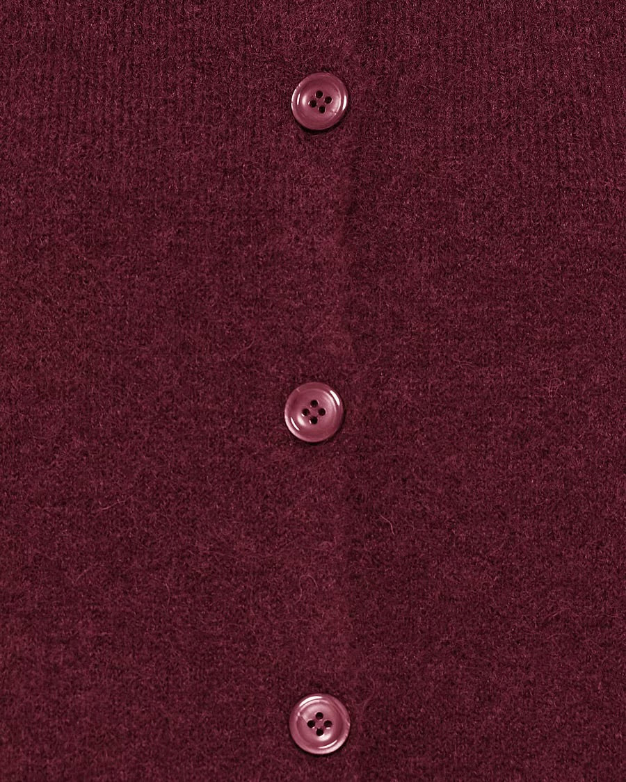 Cardigan smanicato bordeaux