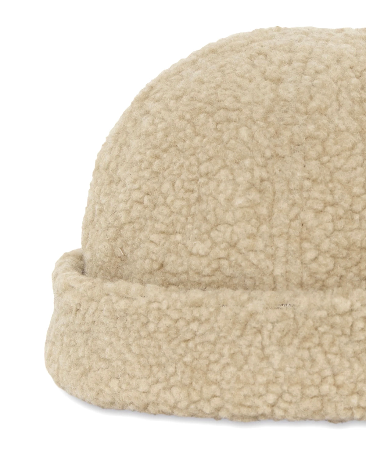 Cappello panna eco pelliccia con risvolto