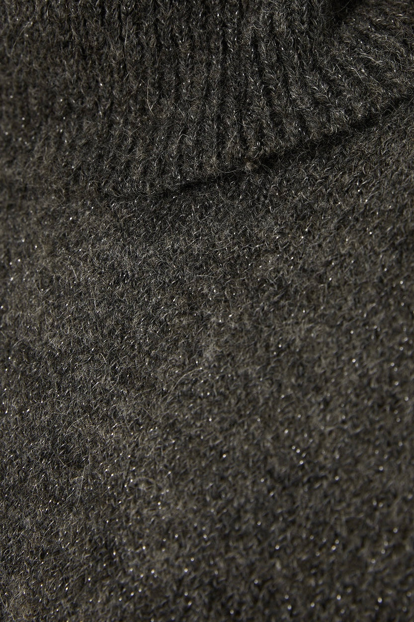Maglione grigio scuro con lurex