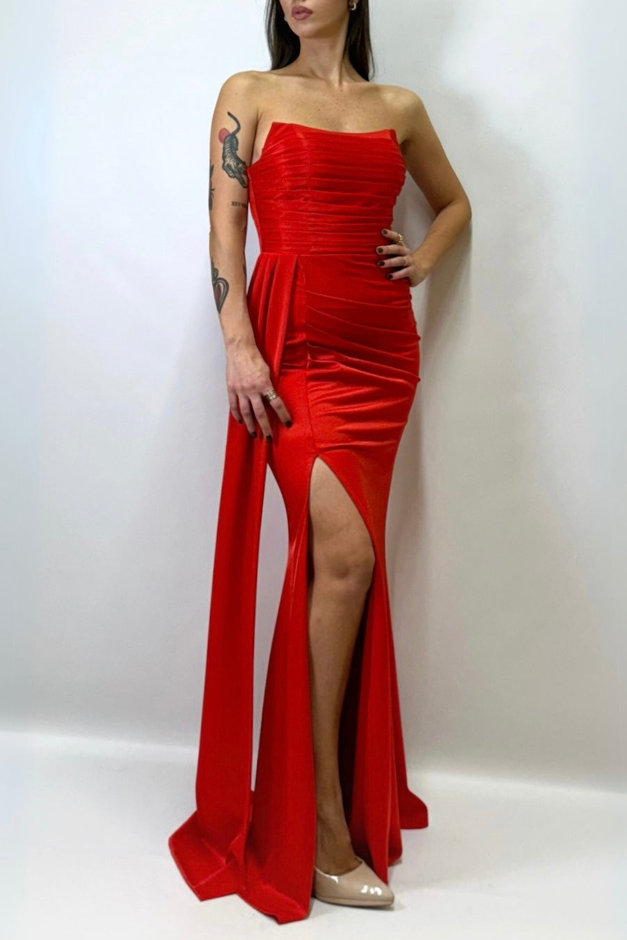 Abito lungo rosso Iryna