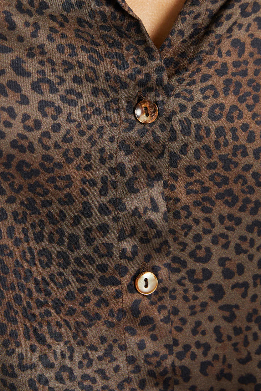 Camicia marrone fantasia animalier