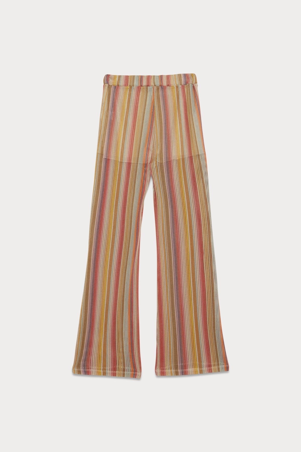 Completo con cardigan multicolor in maglia e pantalone