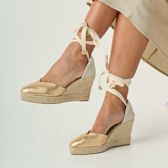 Espadrillas platino laminate