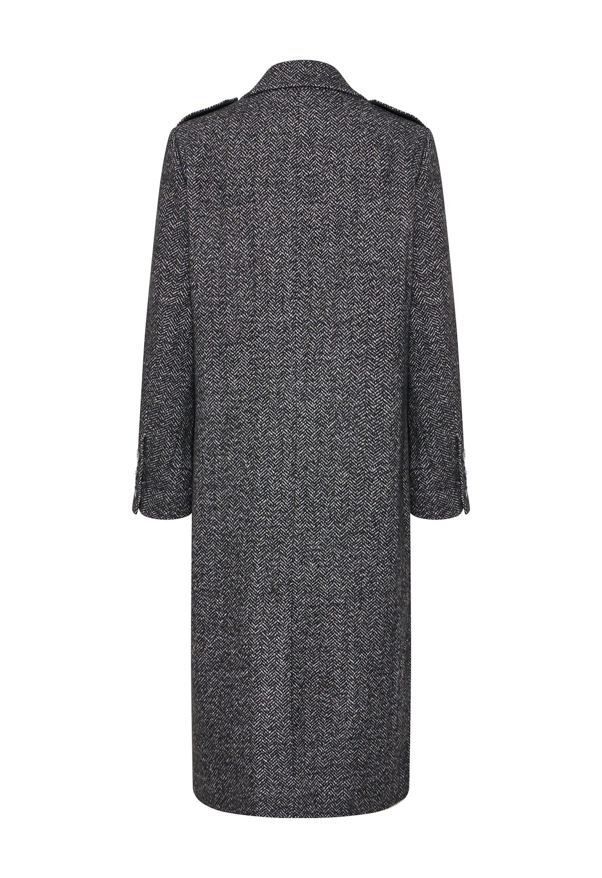 Cappotto nero spigato IHMMALU