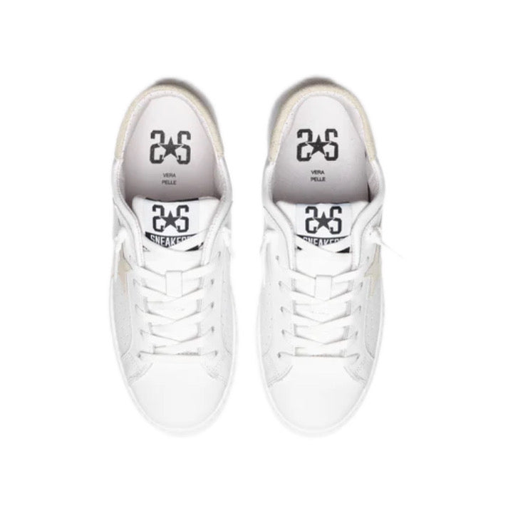 Sneaker bassa in pelle bianca 2Star