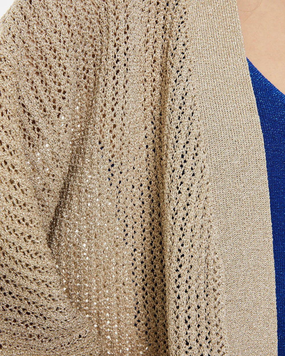 Kimono lungo in maglia traforata lurex