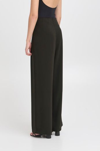 Pantalone nero a vita alta con pinces Ihlinta