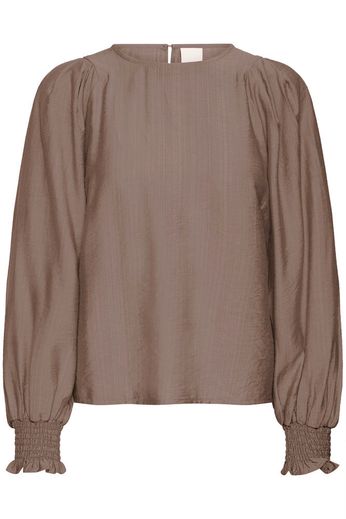 Blusa marrone con elastici ai polsi Ihwilma