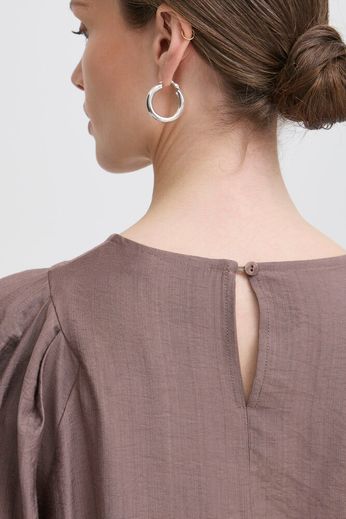 Blusa marrone con elastici ai polsi Ihwilma