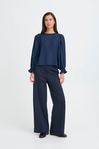 Blusa blu con elastici ai polsi Ihwilma