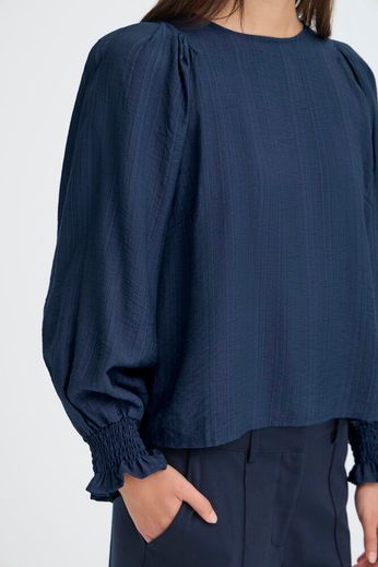 Blusa blu con elastici ai polsi Ihwilma