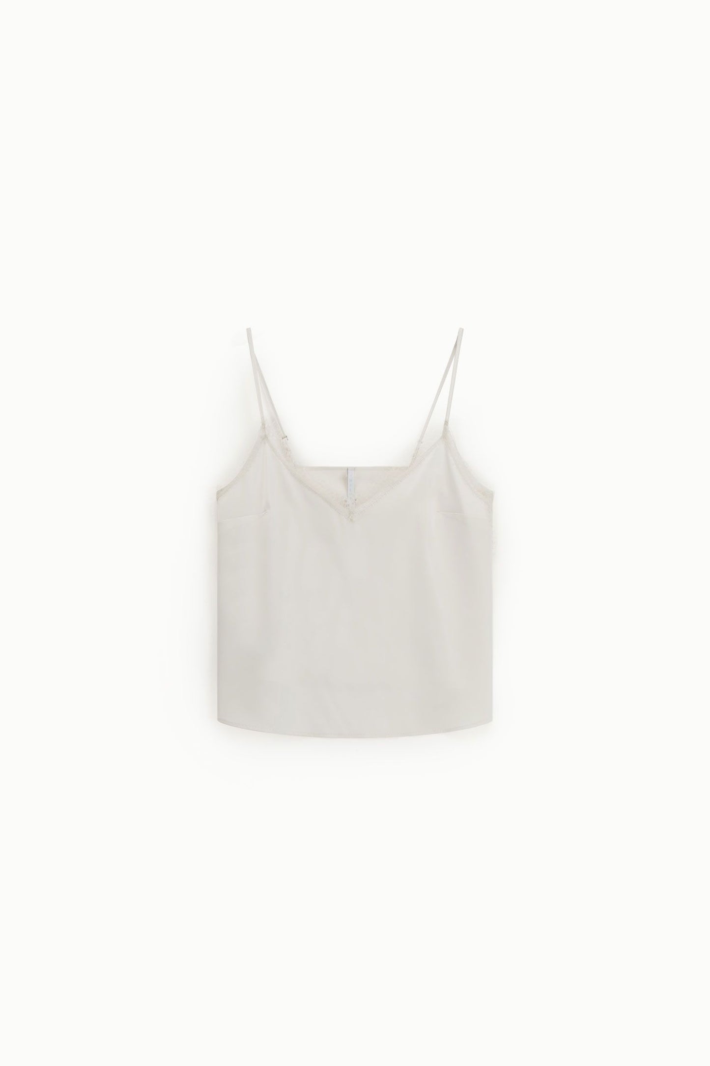 Top con bretelle sottile e inserto in pizzo