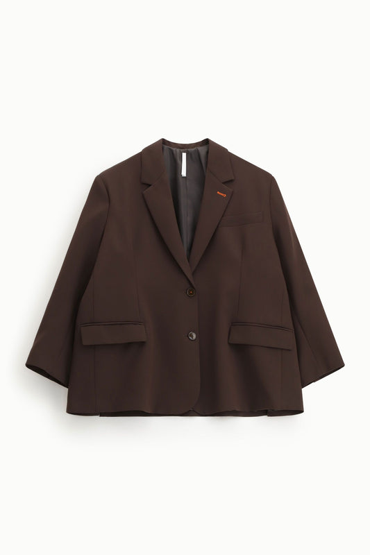 Blazer ampio con abbottonatura monopetto e revers classici