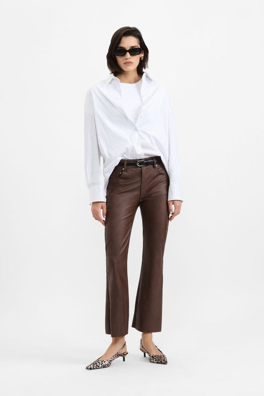 Pantaloni moro flare in similpelle