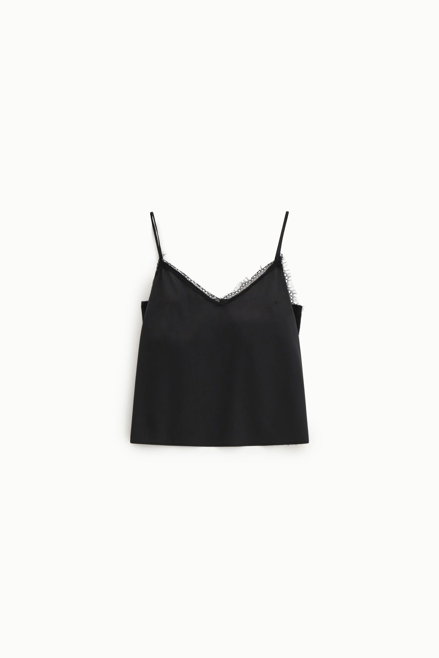 Top con bretelle sottile e inserto in pizzo