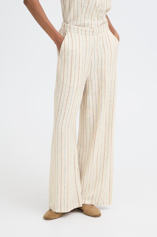 Pantalone a righe sabbia