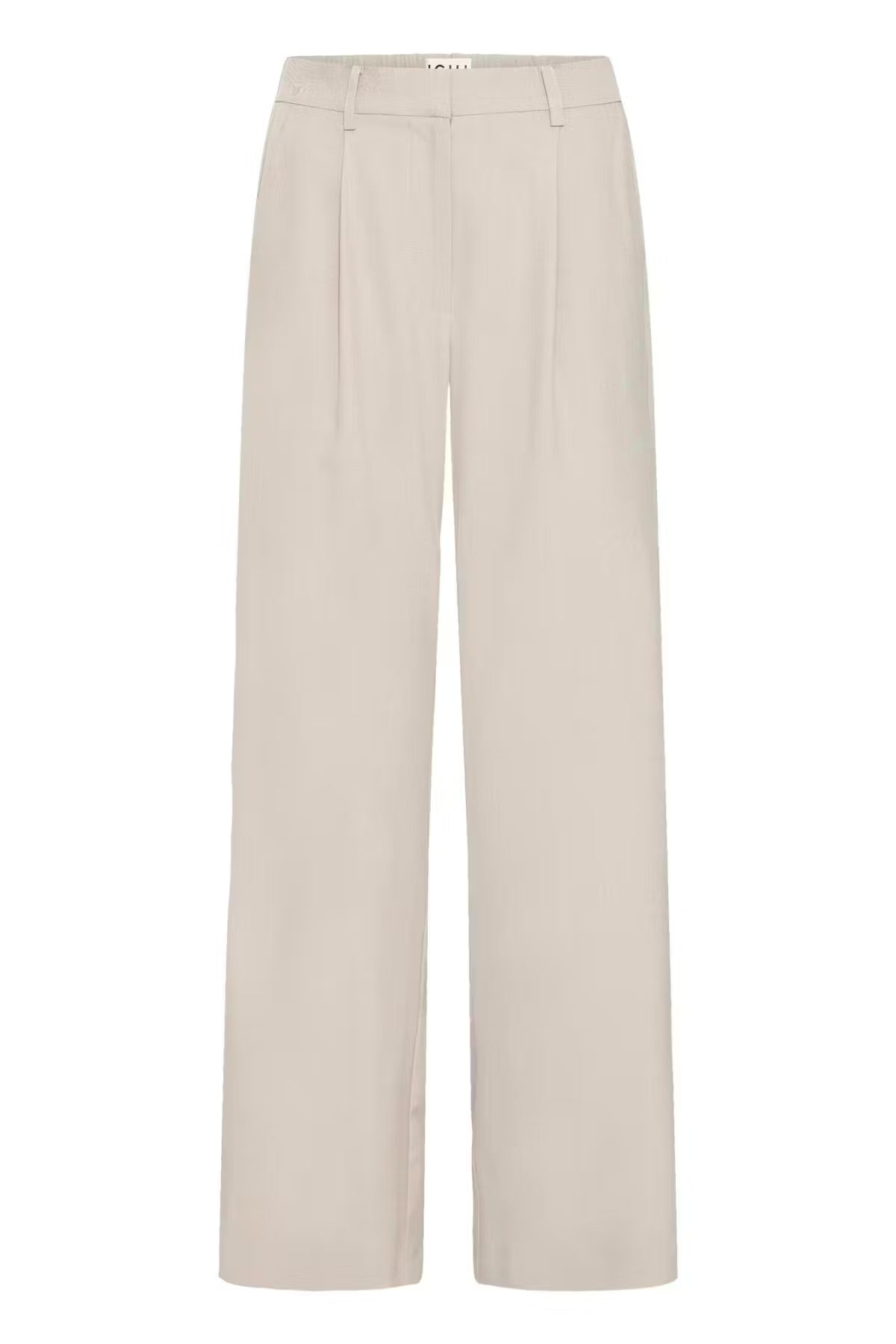 Pantalone palazzo con elastico in vita beige