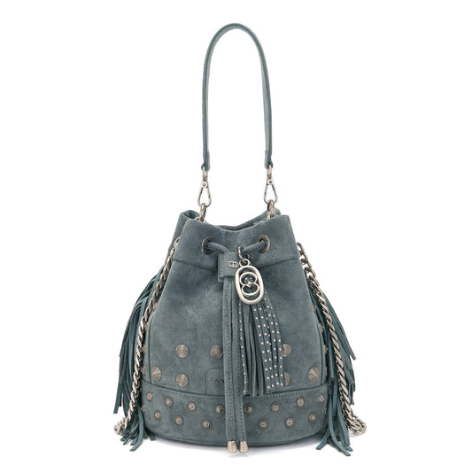 Secchiello Aztec in camoscio jeans