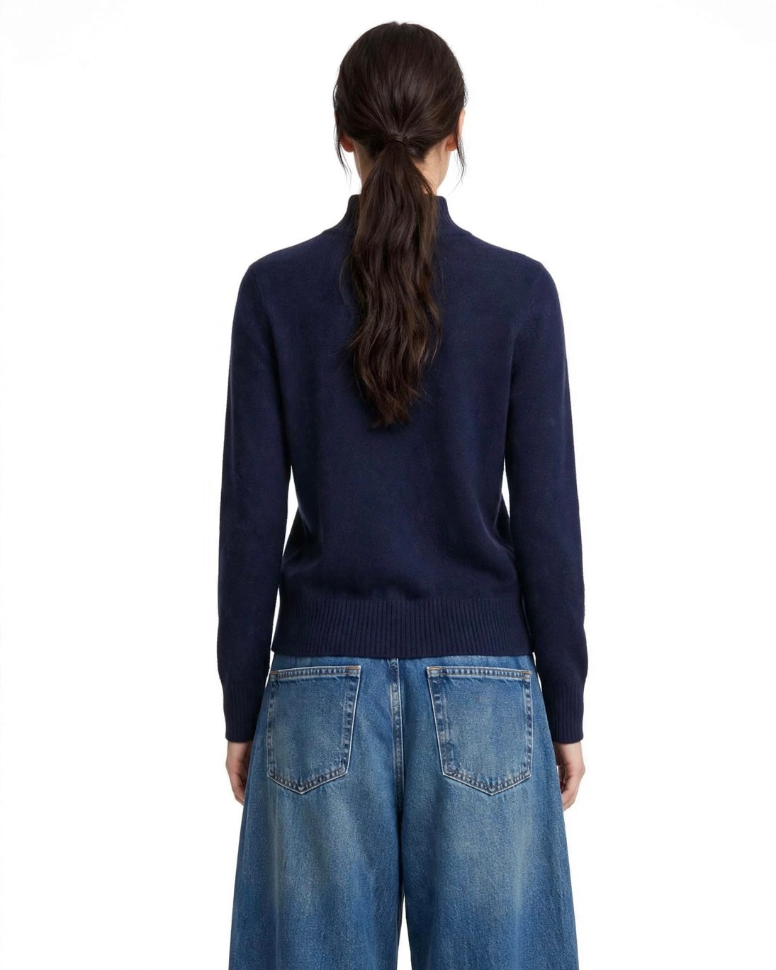 Maglione blu scollatura a V