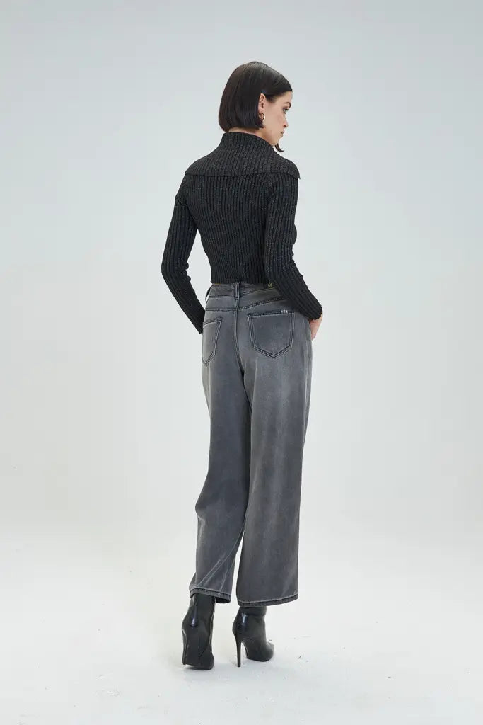 Jeans a palazzo grigio slavato Byrsa