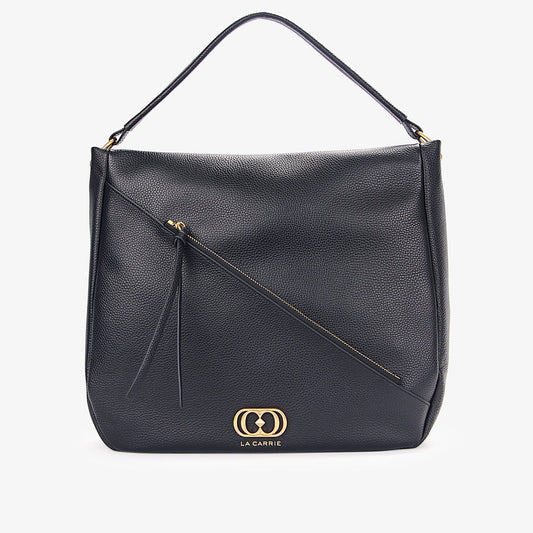 Borsa Nera a spalla grande Zipper