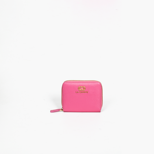 Portafoglio Zipper rosa