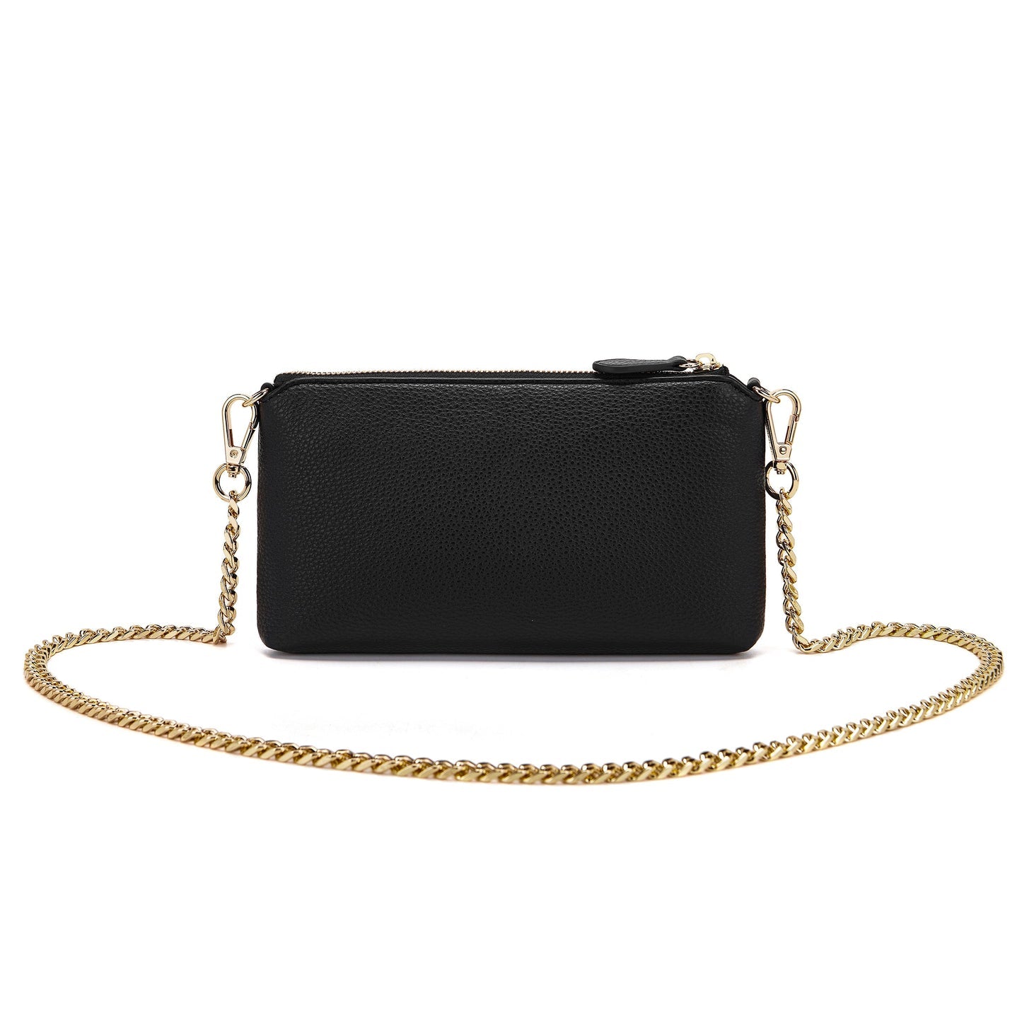 Borsa a portafoglio nero con borchie Planets