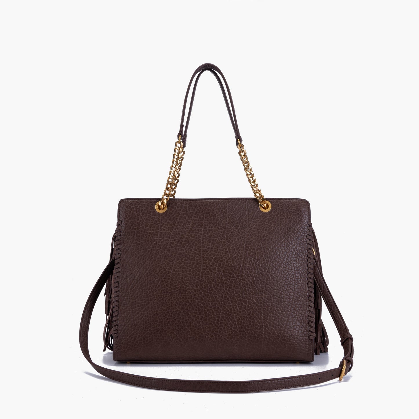 Borsa a spalla brown con borchie e frange Jungle
