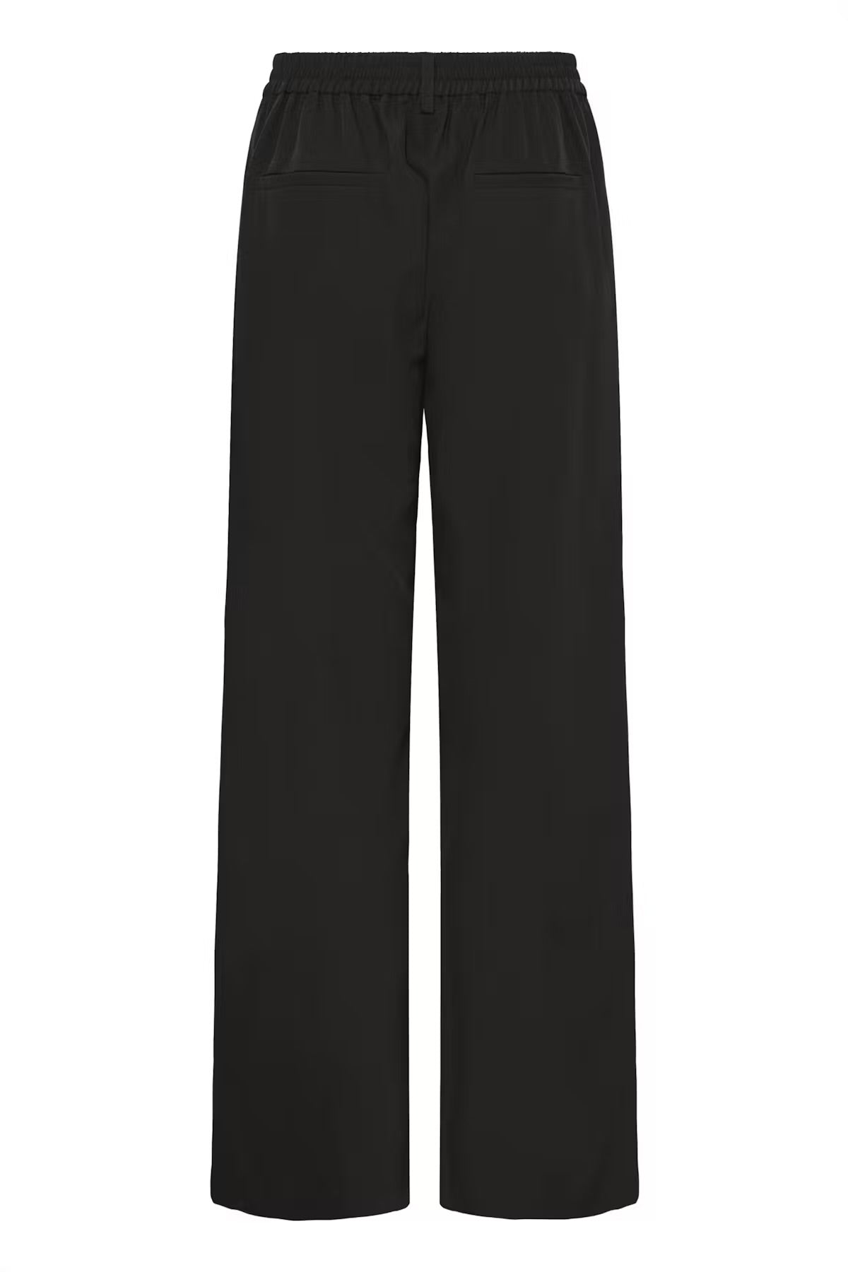 Pantalone palazzo nero con elastico in vita