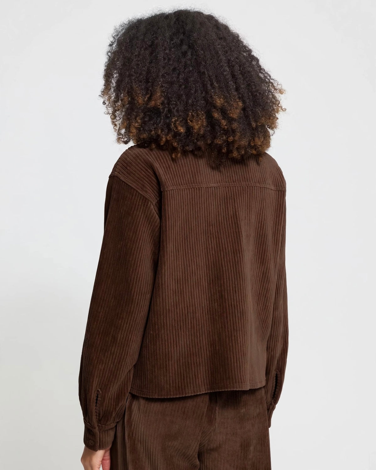 Completo velluto a costine moro camicia e pantalone palazzo