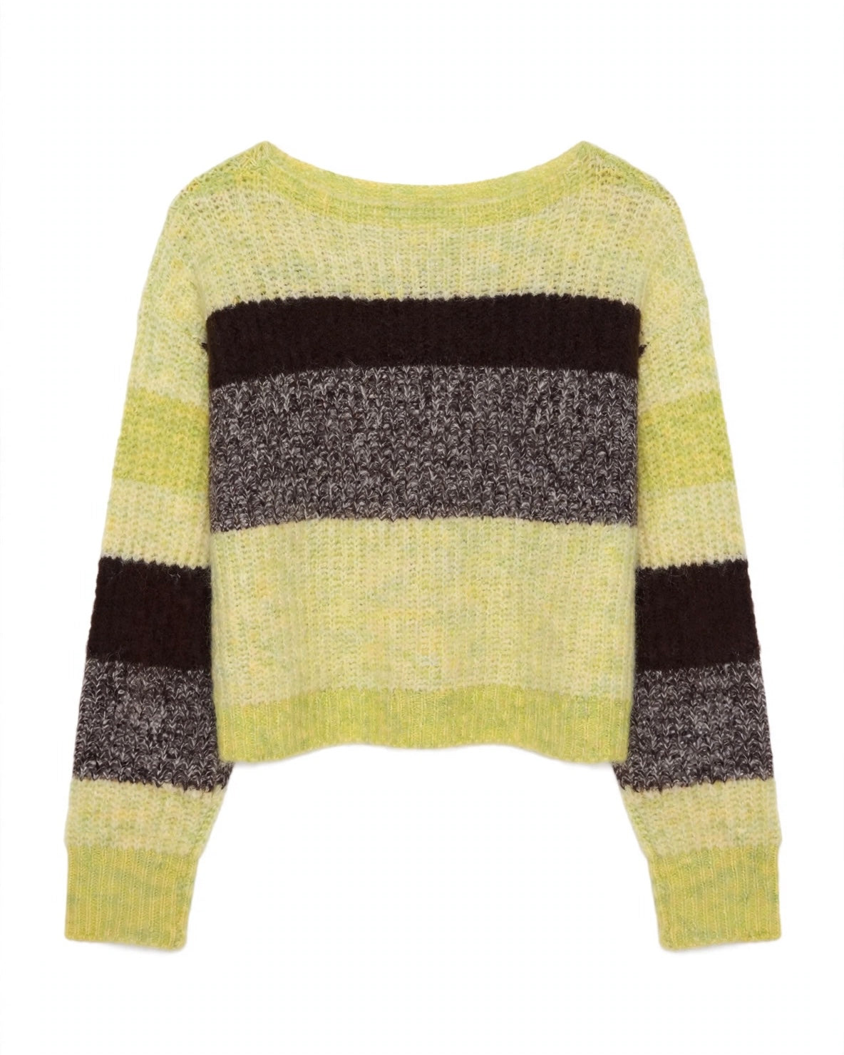 Maglione fantasia righe giallo/moro