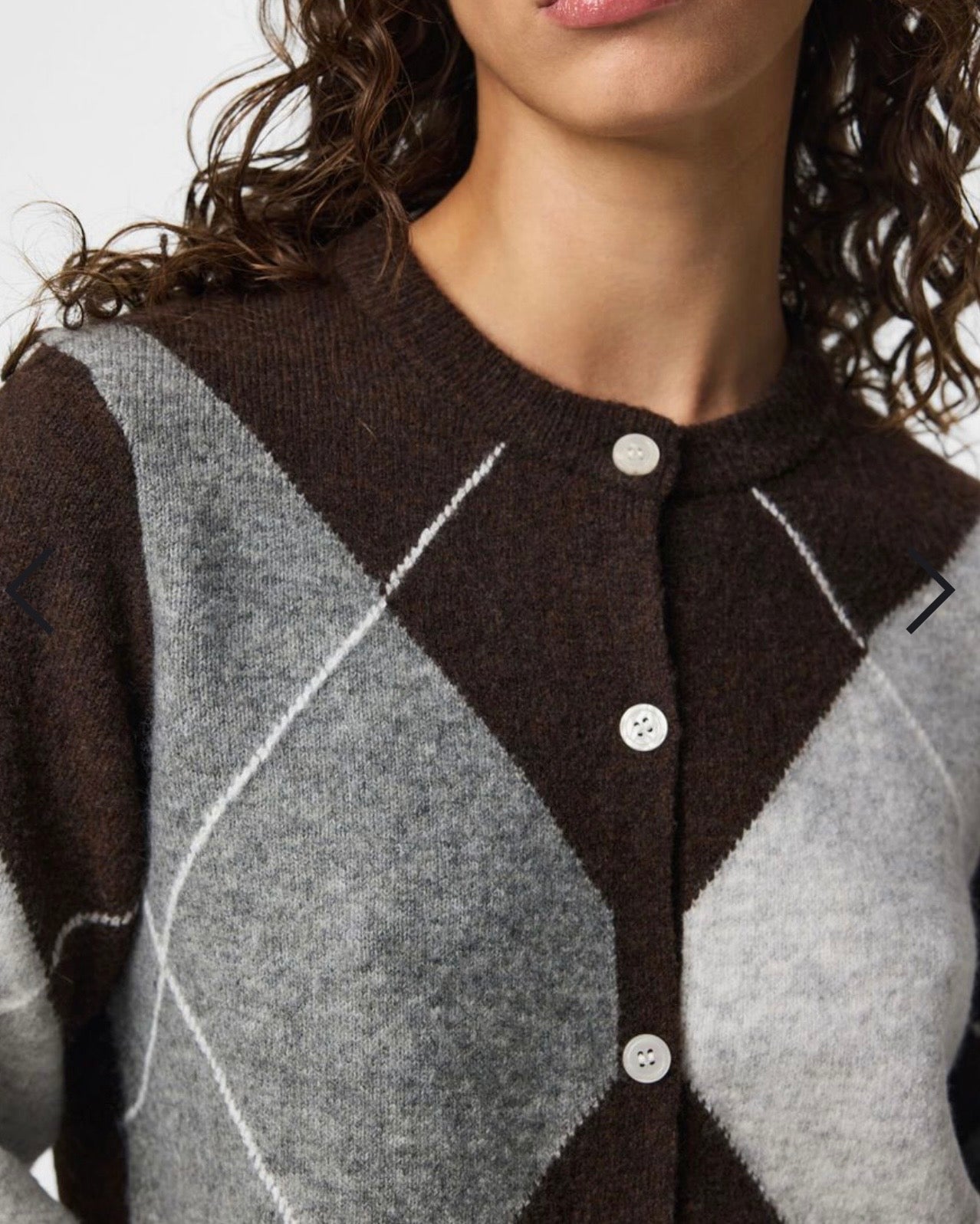 Cardigan rombi brown/grey