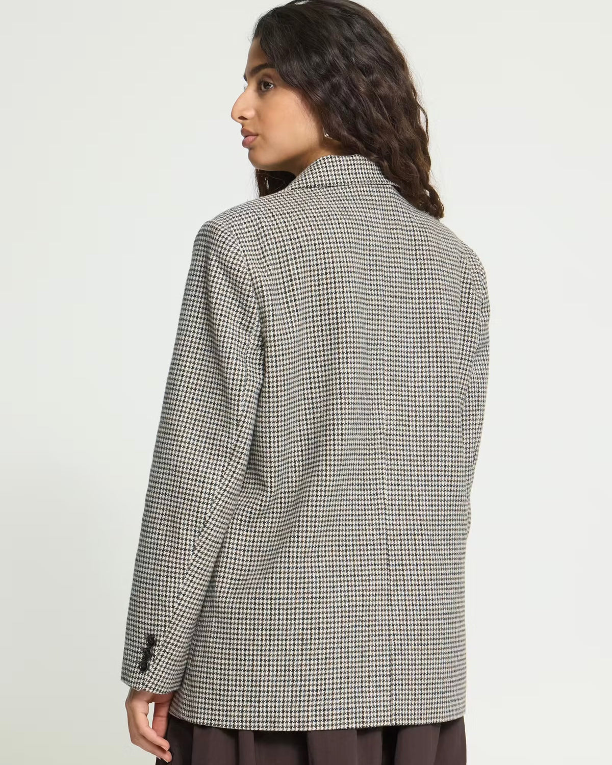 Giacca pied-de-poule oversize panna/moro/nero